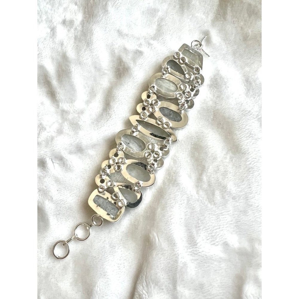 Gorgeous 925 Rainbow Moonstone Statement Bracelet. - image 6